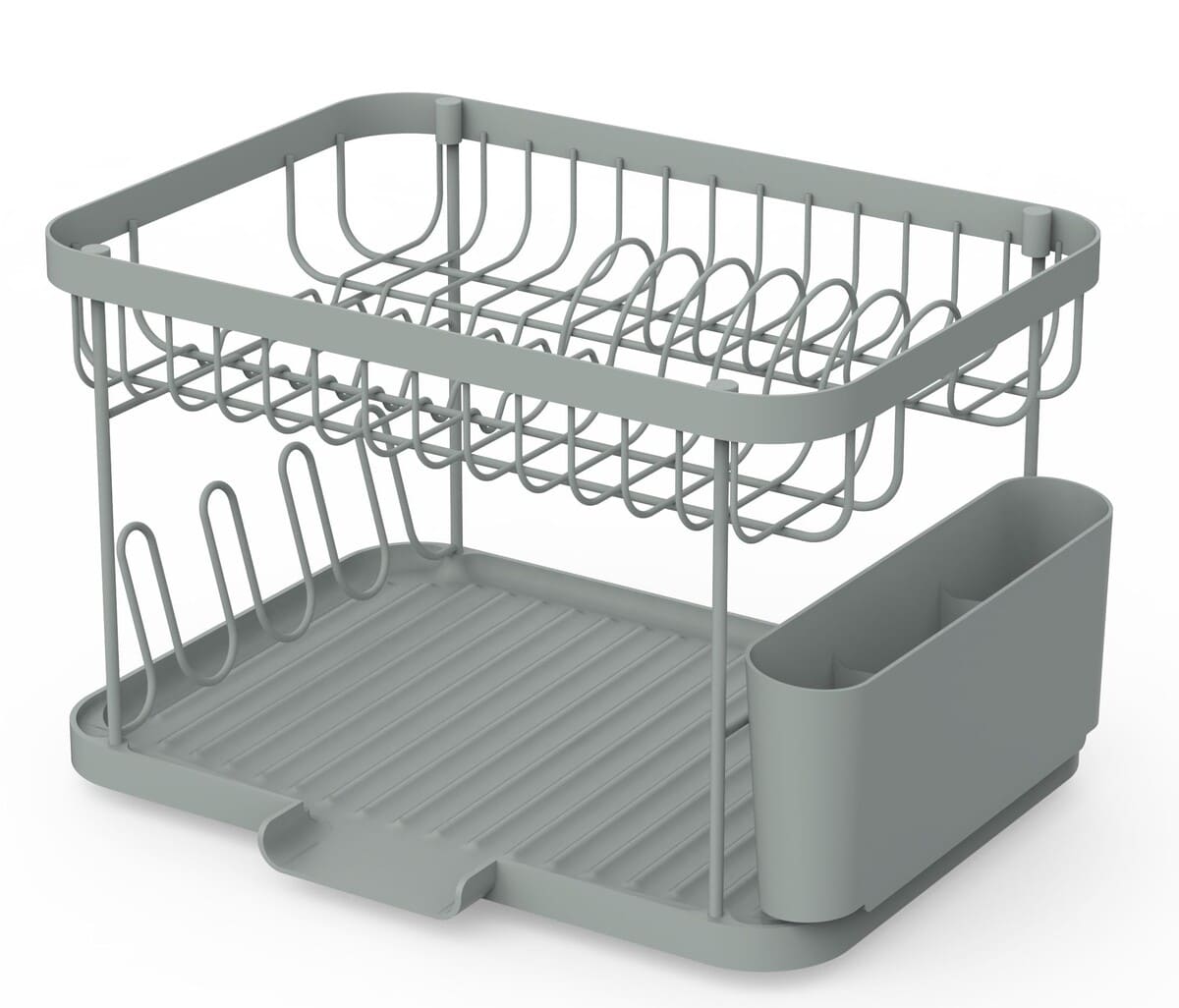 Escurreplatos de acero inoxidable doble Eleki, DELINIA