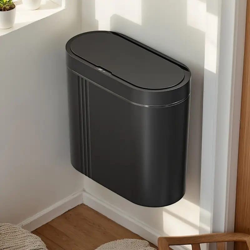 Basurero inteligente de pared con tapa de inducción infrarroja, COONOOR