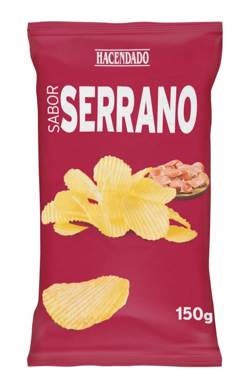 Patatas fritas onduladas sabor jamón serrano Hacendado