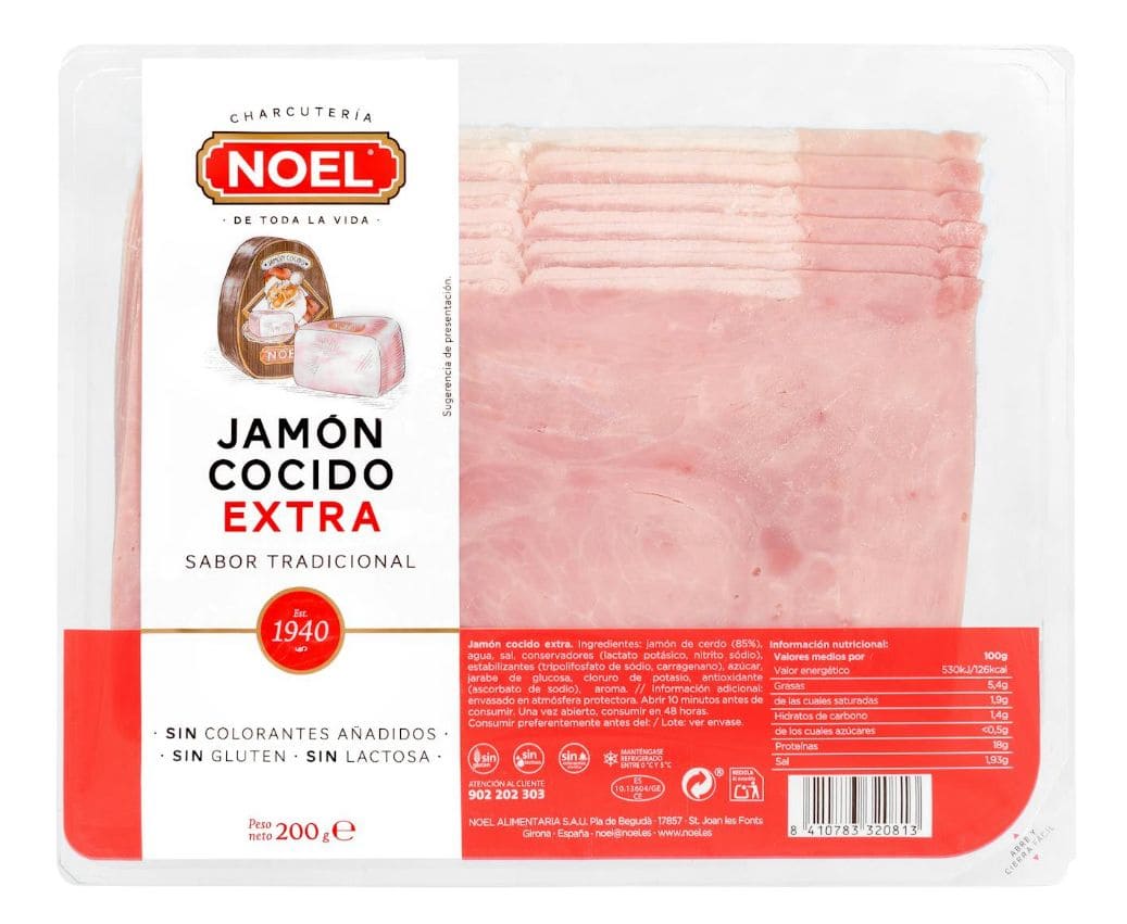 Jamón cocido extra Noel lonchas