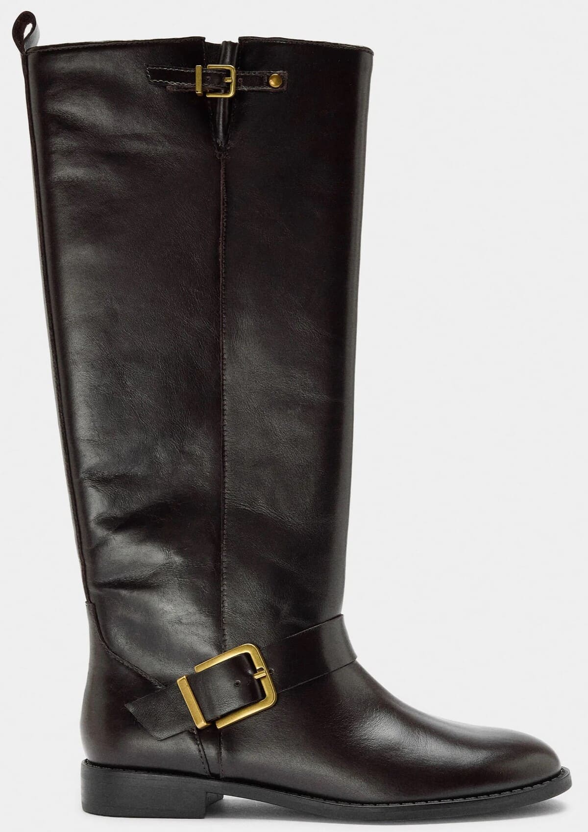 Botas altas de piel con hebillas