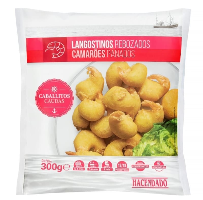 Langostinos caballitos rebozados Hacendado ultracongelados