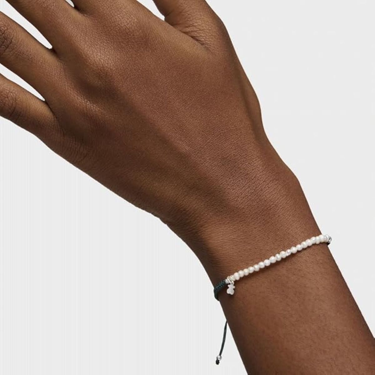Pulsera nylon verde de perlas cultivadas con motivo de oso en plata de primera ley Tous de Amazon