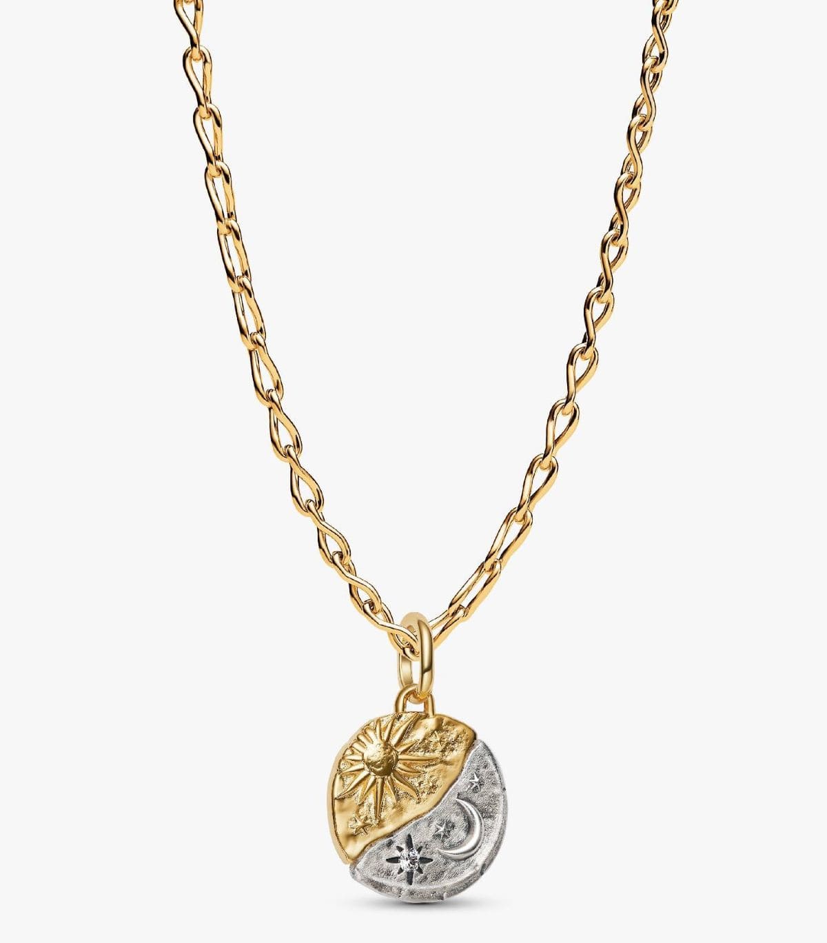 Conjunto de Regalo Collar de Cadena Infinity con Medallón Sol y Luna de Pandora