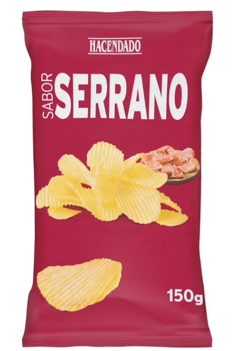 Patatas fritas onduladas sabor jamón serrano Hacendado