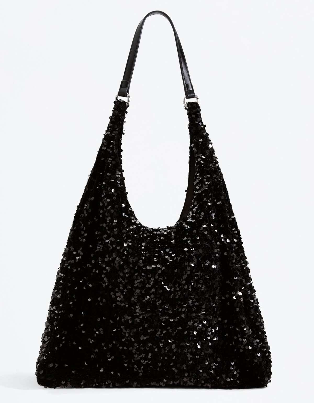 Bolso shopper lentejuelas de Lefties