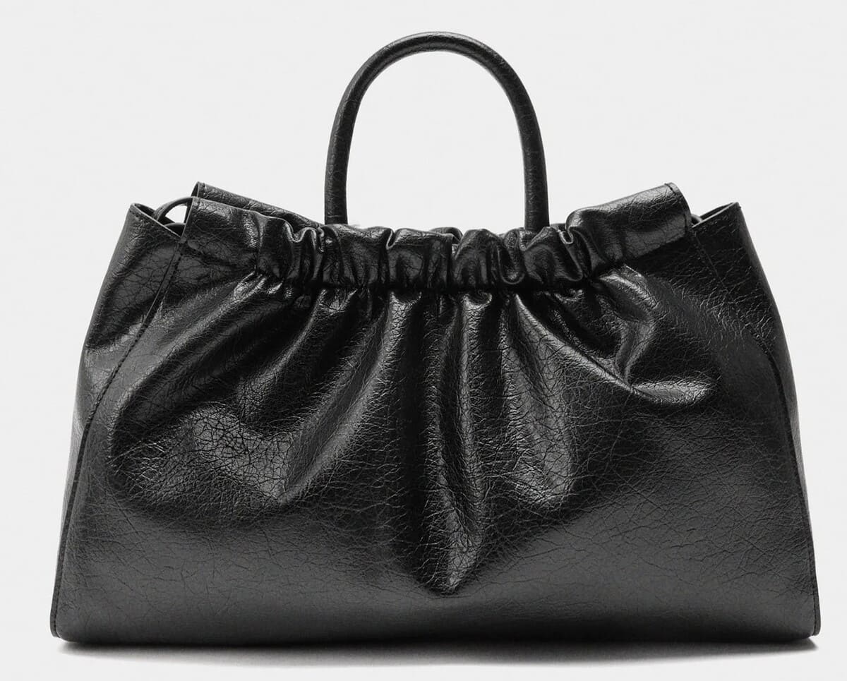 Bolso shopper con fruncido