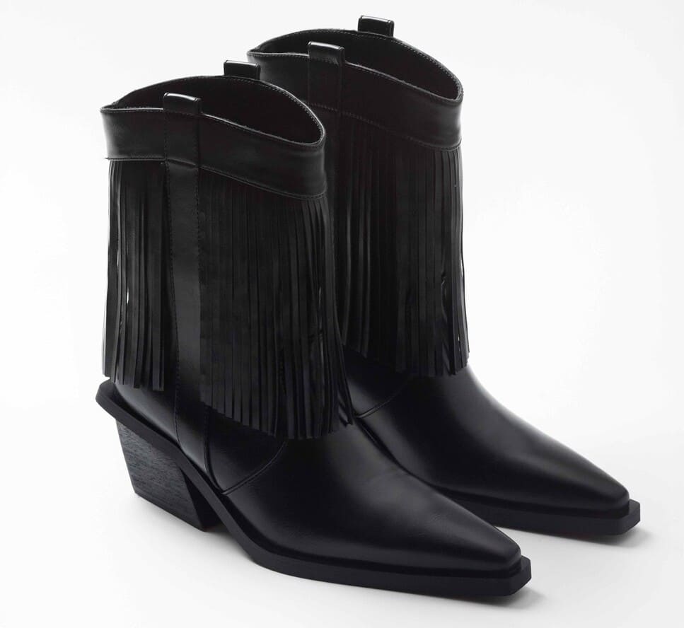 Mim Bota cowboy de caña baja con acabado en punta y flecos El Corte Inglés