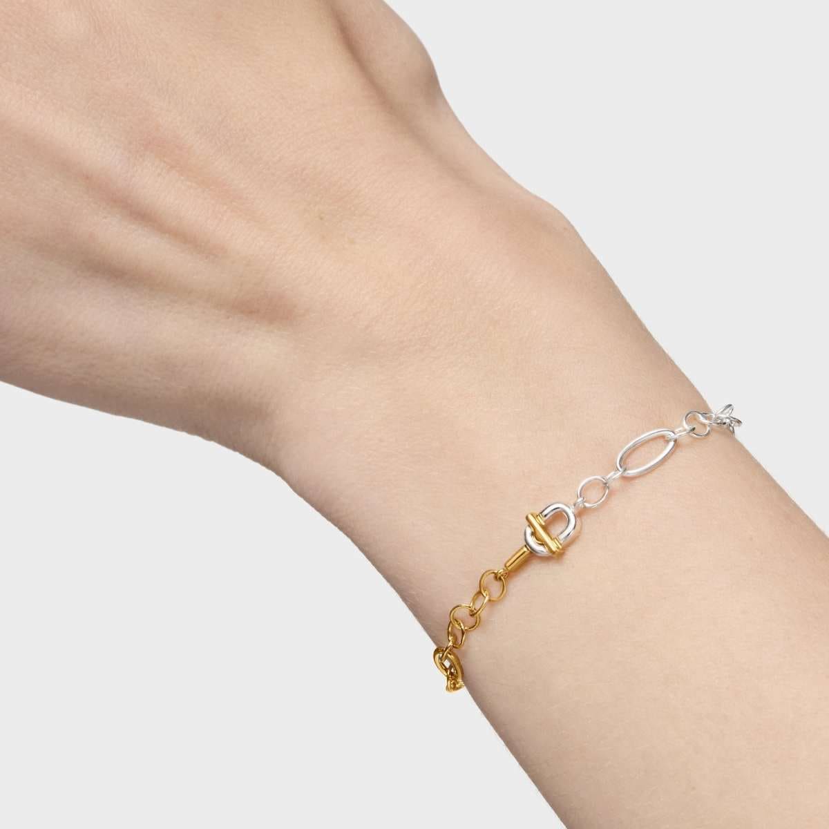 Pulsera bicolor cadena pequeña TOUS MANIFESTO