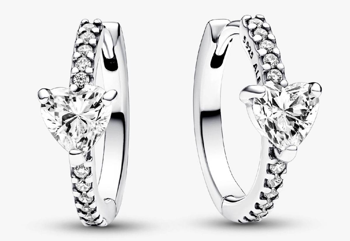 Pendientes de Aro Corazón Brillante de Pandora