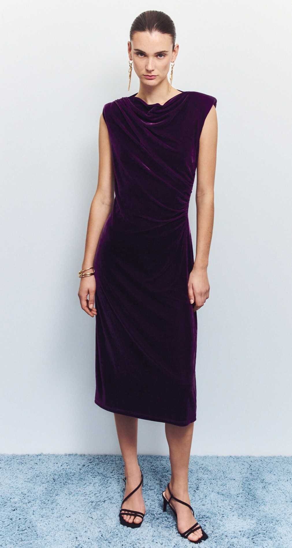 Woman El Corte Inglés vestido navidad terciopelo morado en El Corte Inglés 1