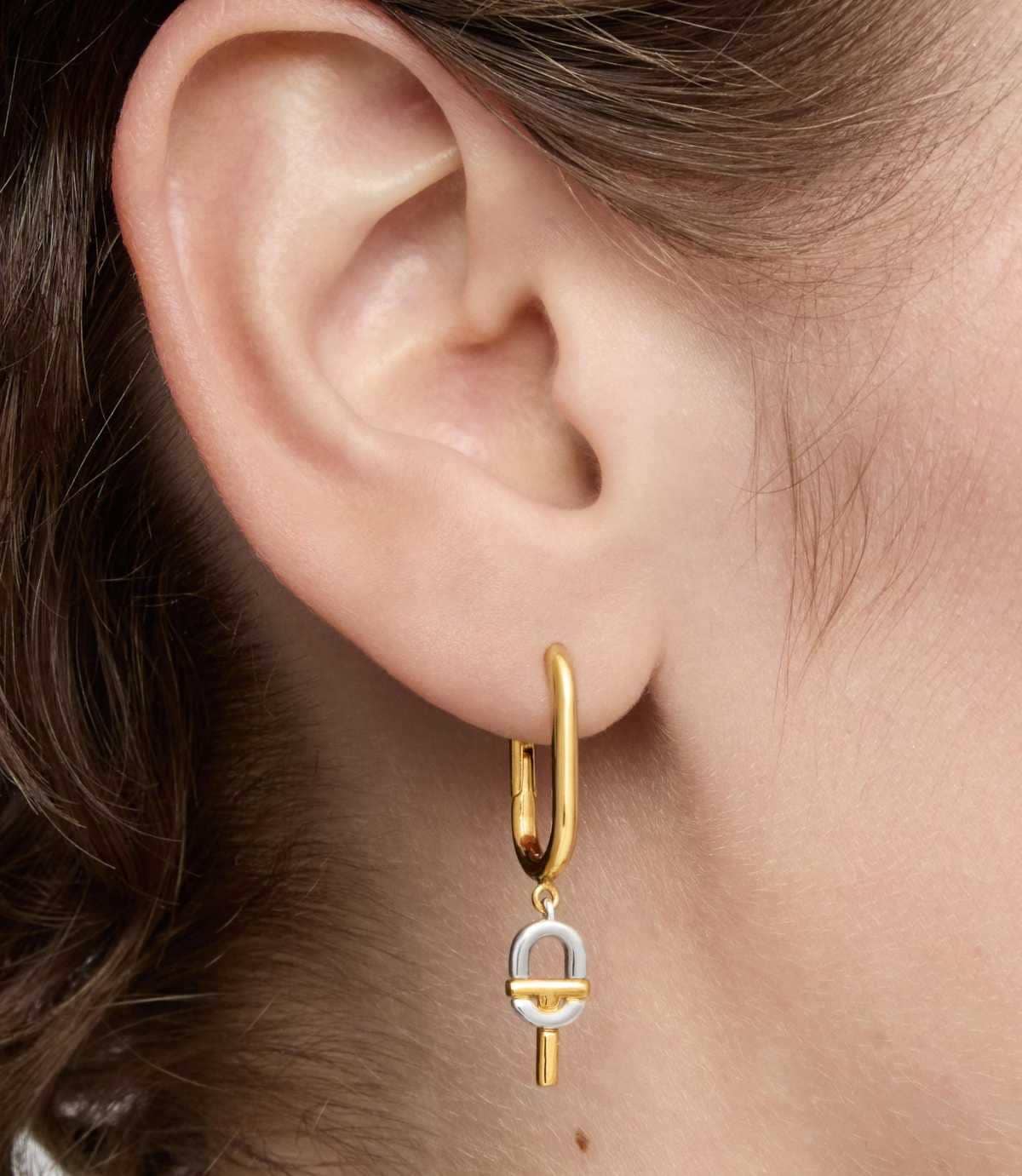 Pendientes de aro cortos bicolor TOUS MANIFESTO