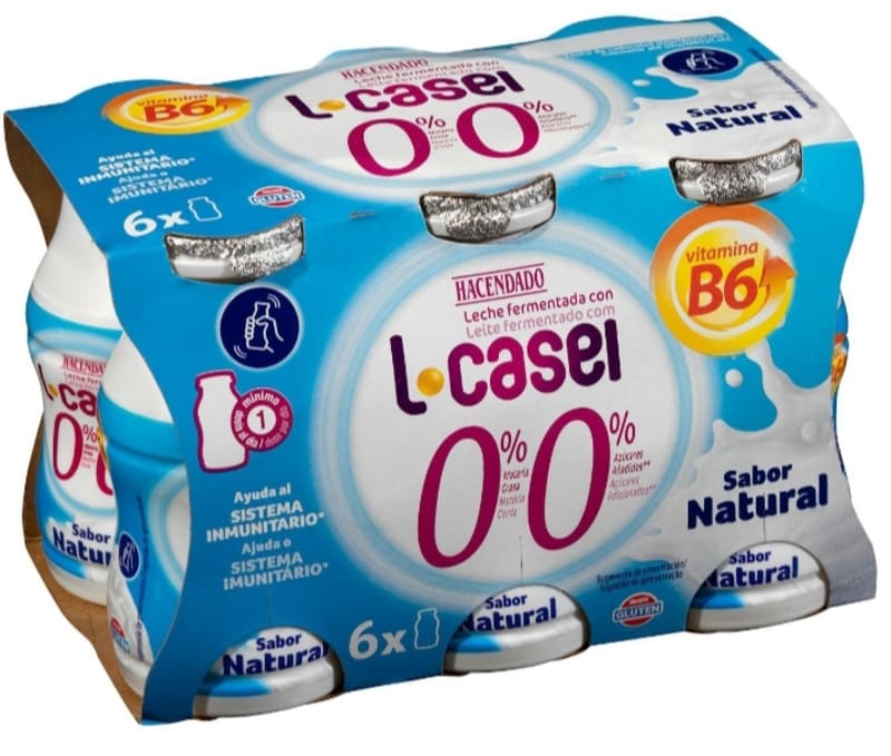 Bebida láctea natural L-casei 0 m.g 0 azúcares añadidos Hacendado