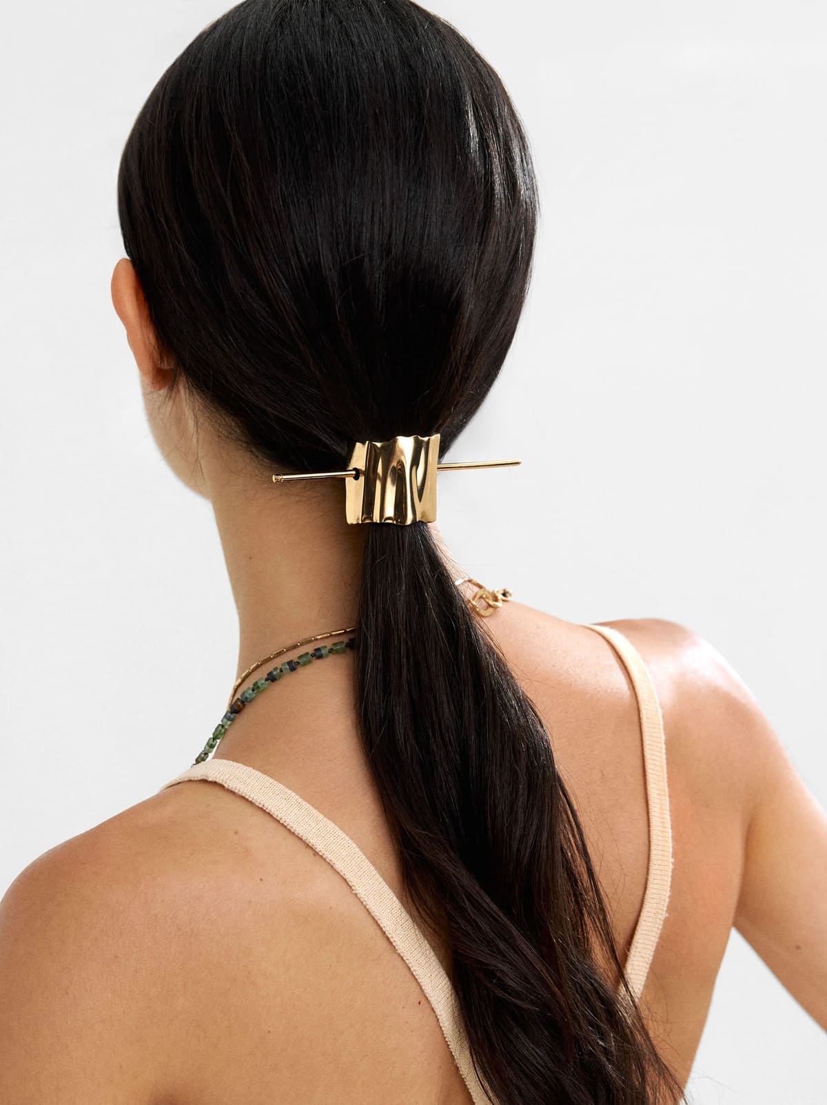 Pasador metálico de cabello con varilla