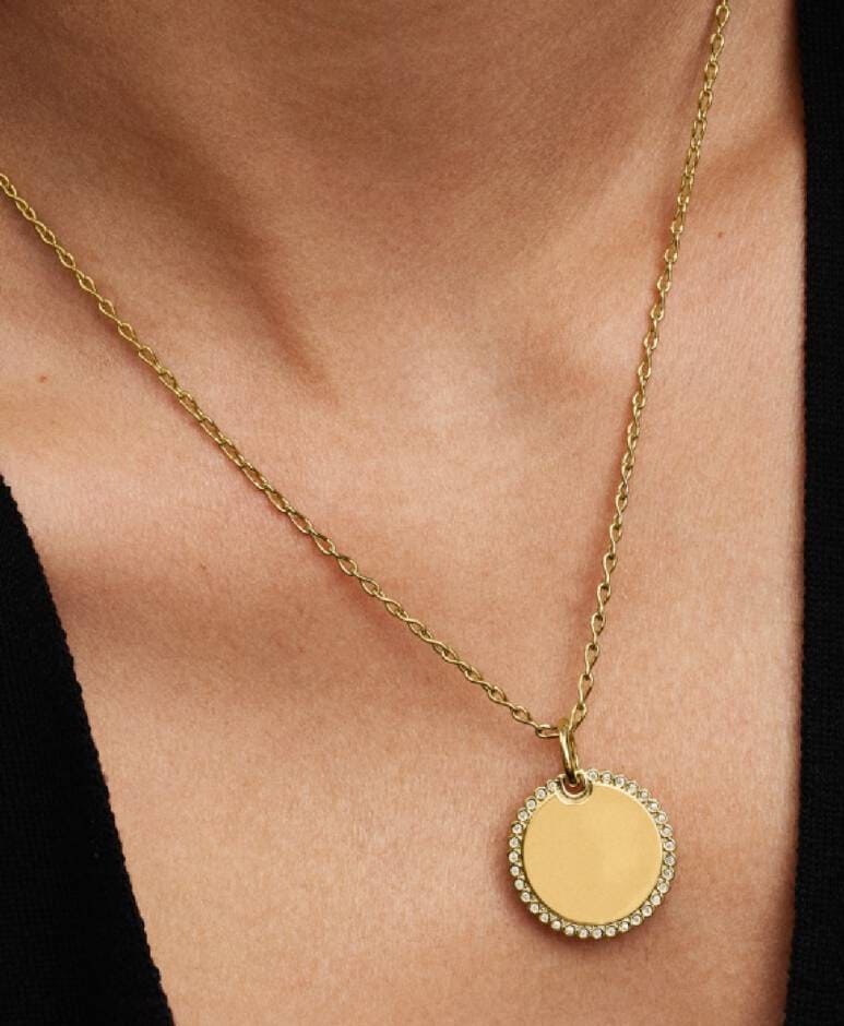 Colgante Etiqueta Redonda Brillante Grabable de Pandora