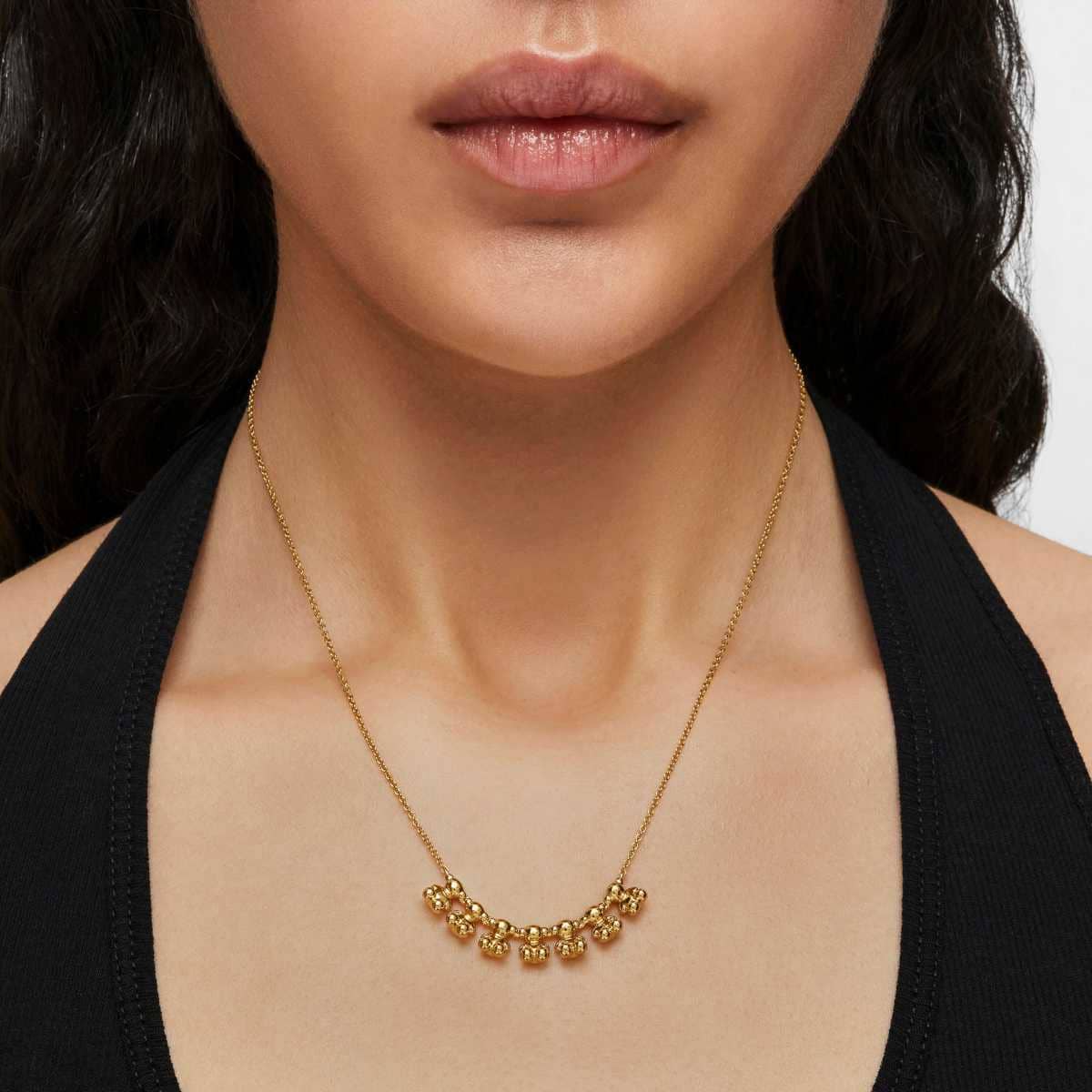 Collar corto con baño de oro 18 kt sobre plata y detalle Bold Bear