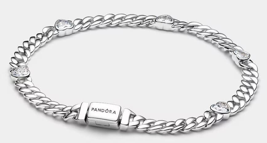 Pulsera en plata de ley de Cadena Cubana Corazón