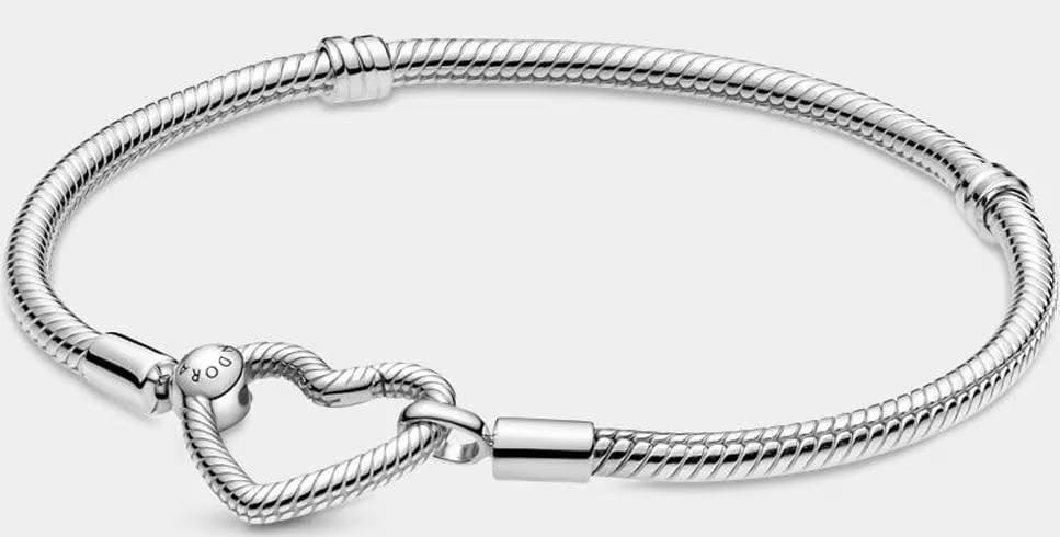 Pulsera Pandora Moments Cadena de Serpiente con Hebilla de Corazón