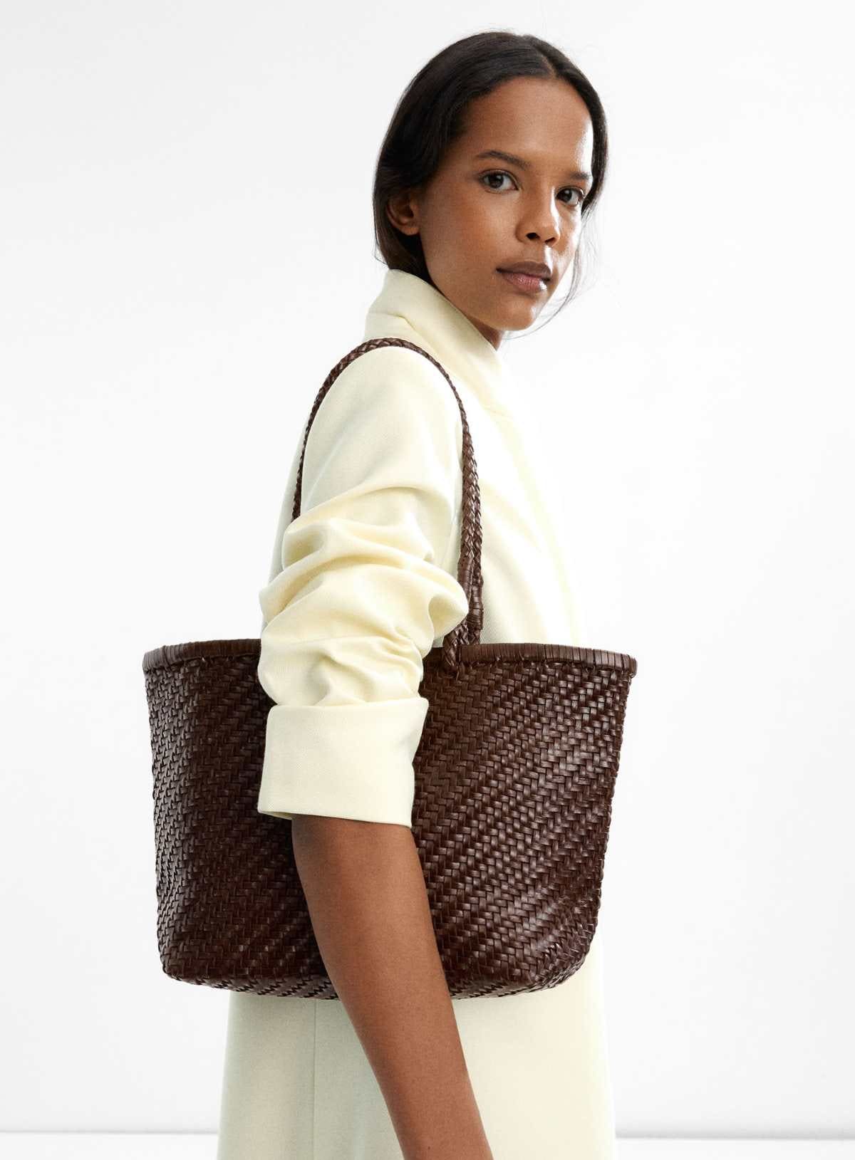 Bolsa de compras de cuero trenzado de Parfois