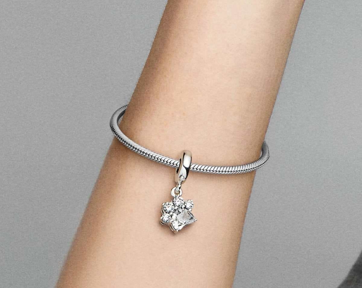 Charm Colgante Huella de Mascota Brillante de Pandora