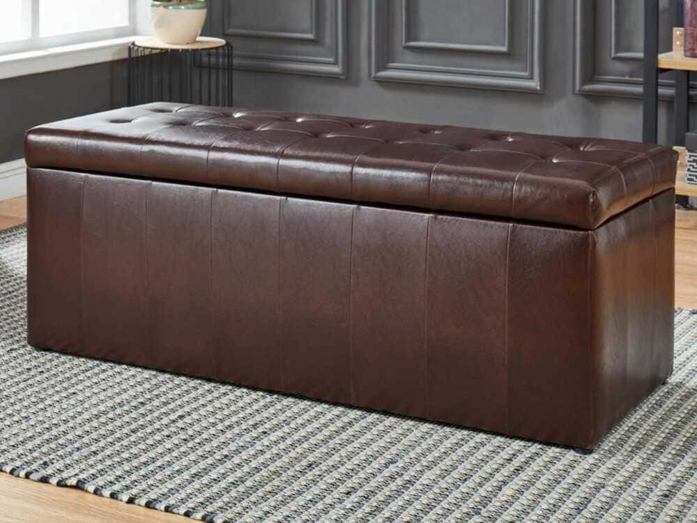 Banco-baúl CONCIERTO de piel sintética, VENTE-UNIQUE