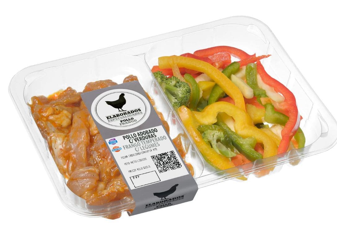 Pollo adobado y verduras