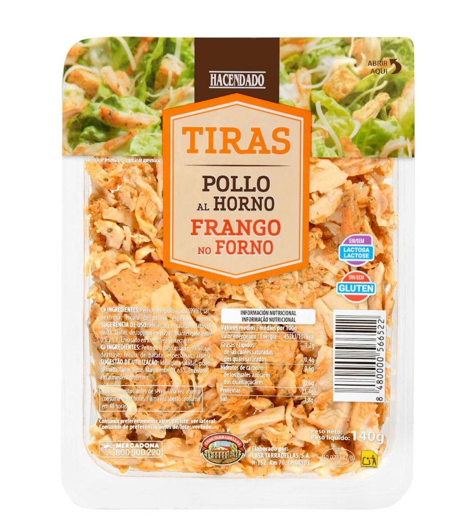 Tiras de pechuga de pollo Hacendado