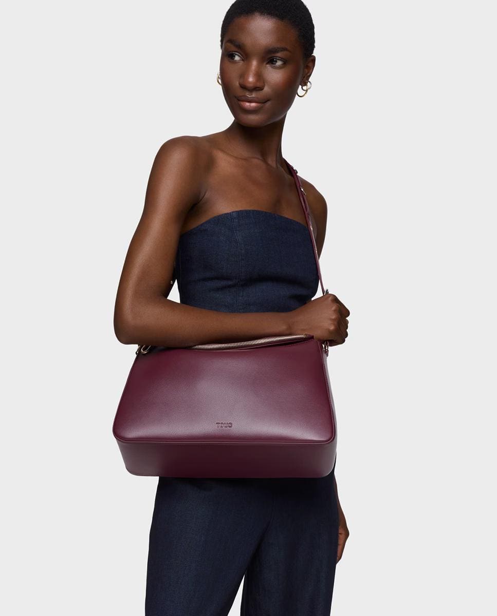 Bolso de hombro con cierre de cremallera y asa larga ajustable