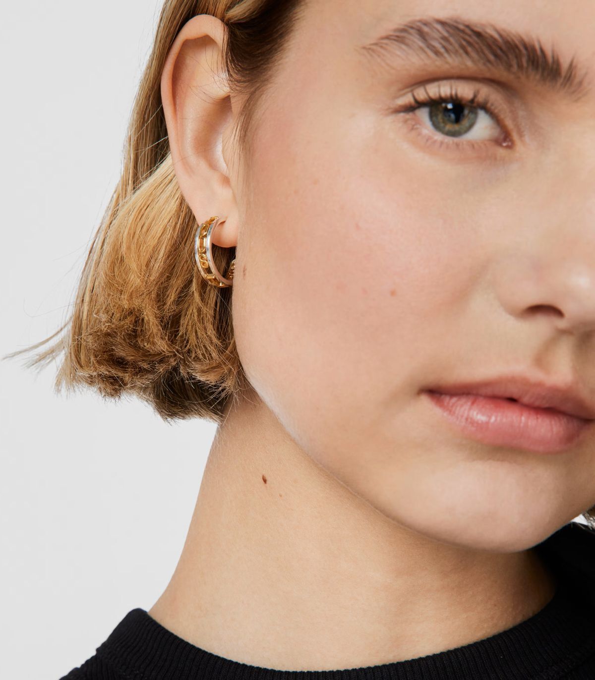 Pendientes aro bicolor Logo de Tous