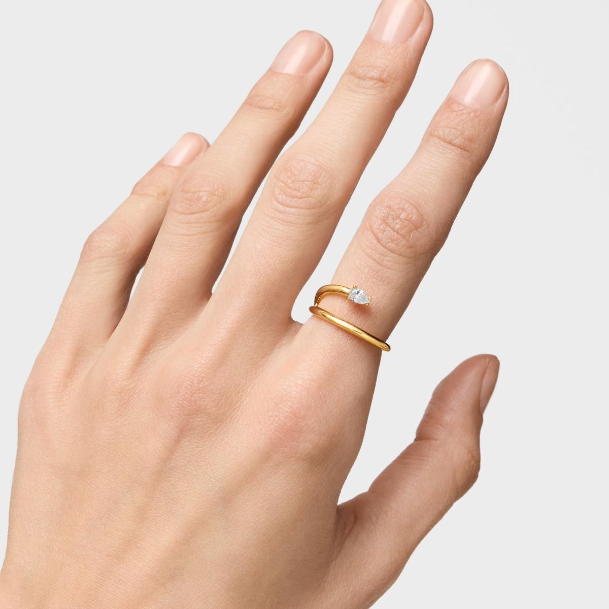 Anillo con baño de oro 18 kt sobre plata y diamante creado en laboratorio Lio LGD de Tous