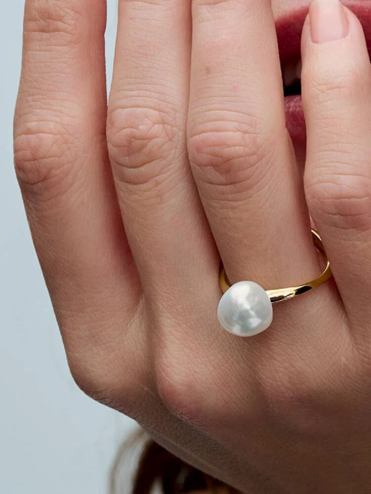 Anillo Perla Cultivada de Agua Dulce Tratada Barroca de Pandora