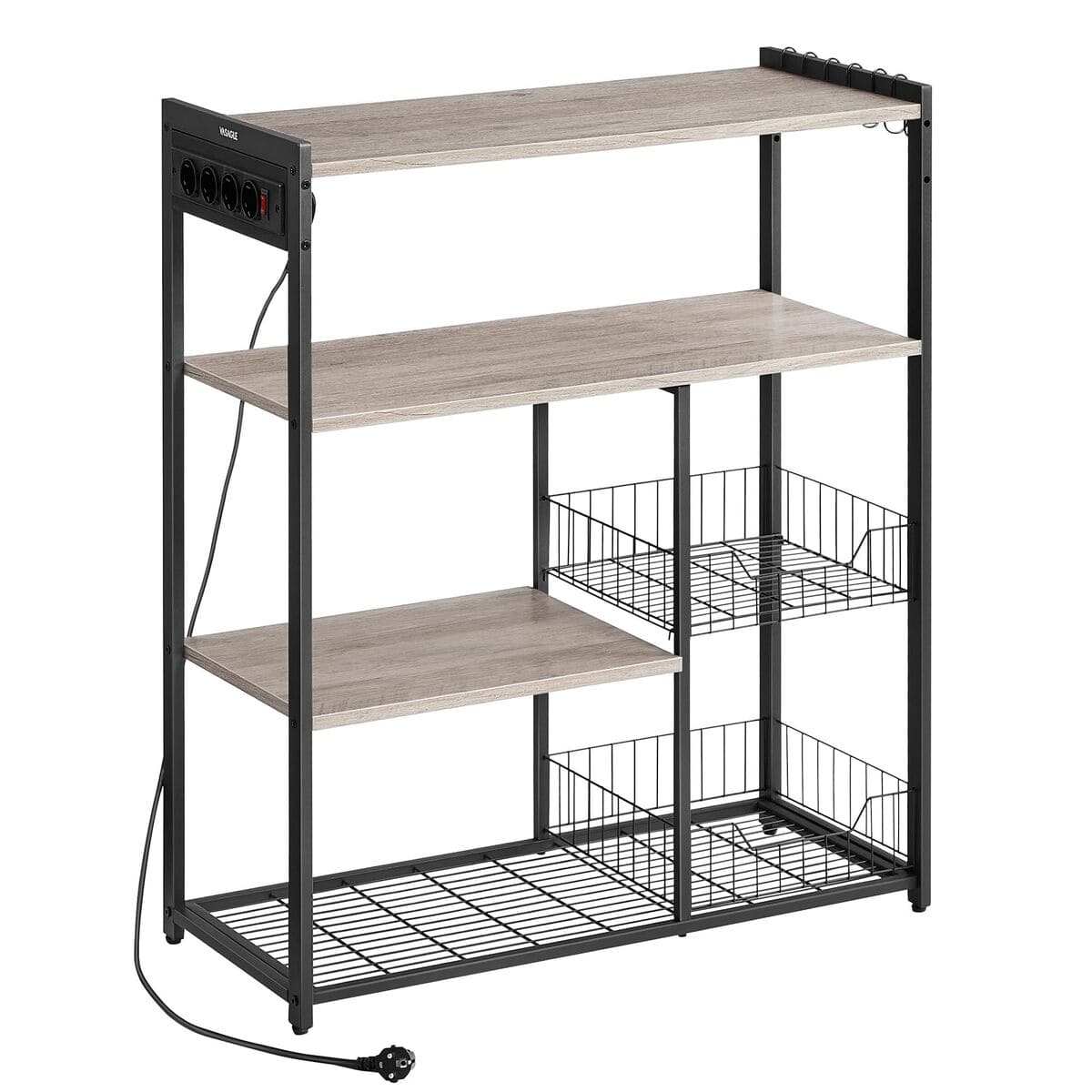 Estantería de cocina con 2 cestas de malla