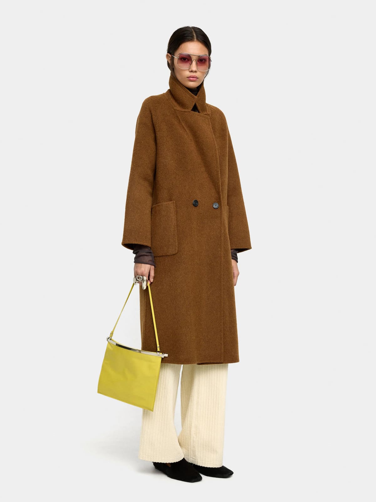 Abrigo largo con lana