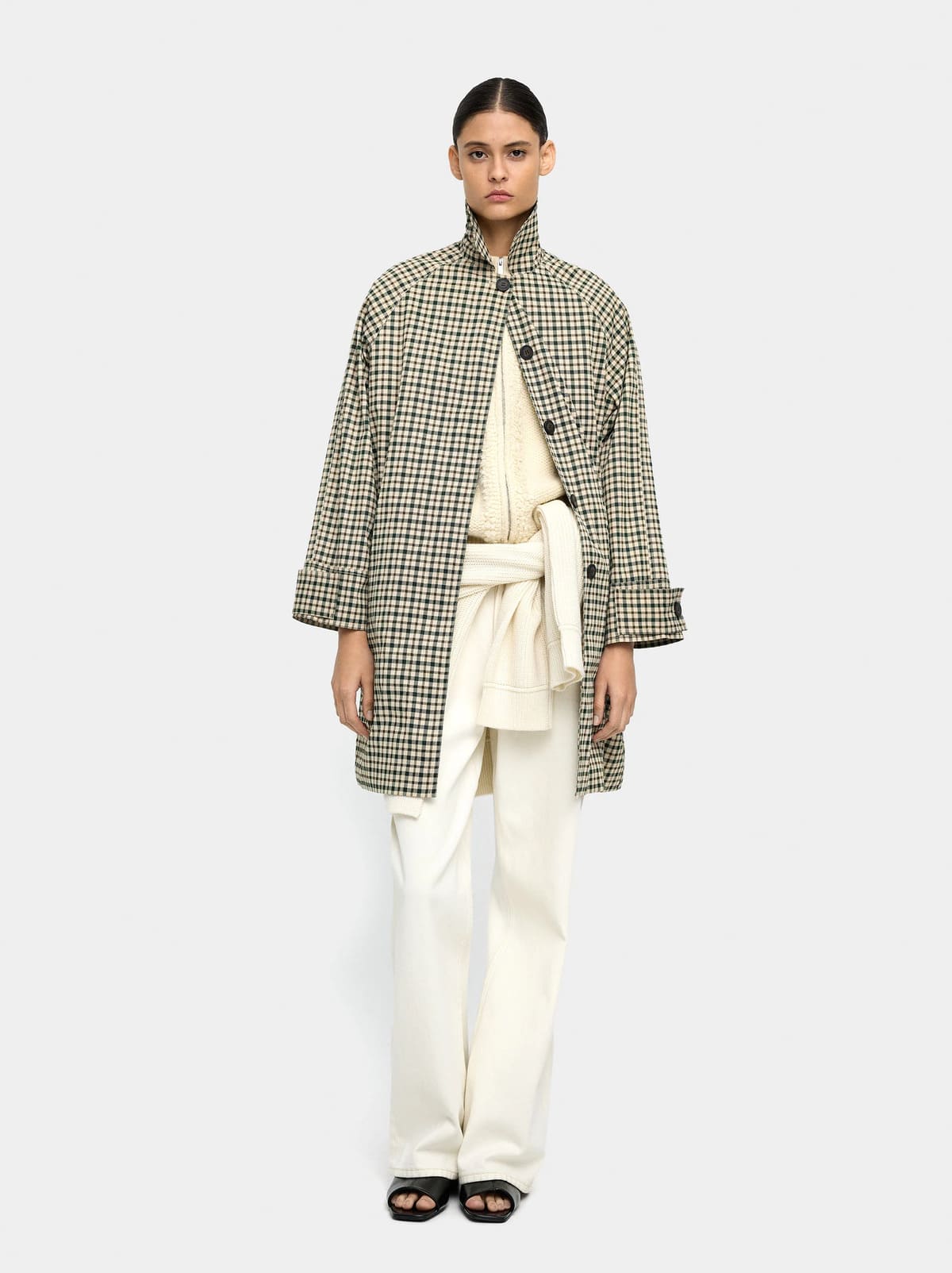 Parka con estampado de cuadros