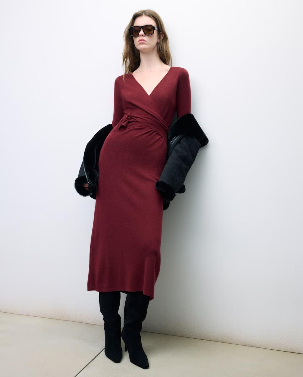 Vestido de punto cruzado con lazada, Tintoretto