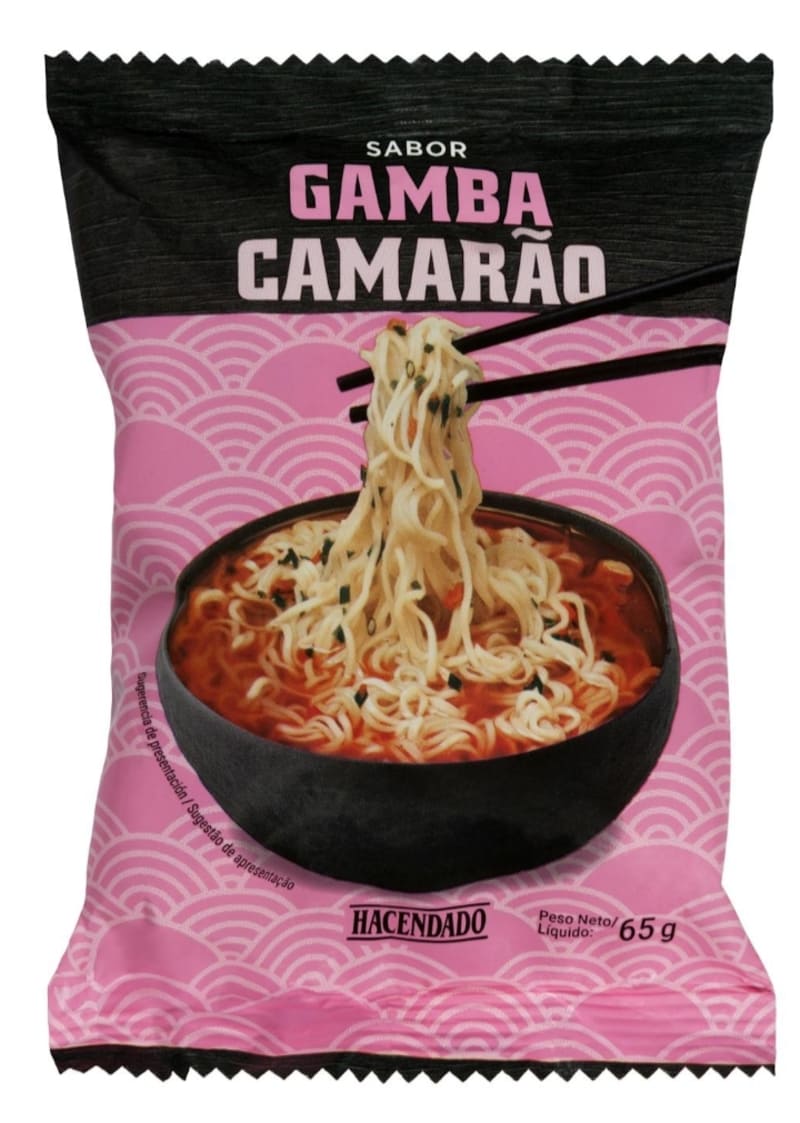 Fideos orientales sabor gamba Hacendado
