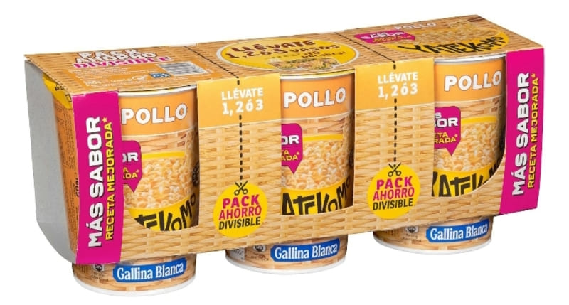 Fideos orientales Yatekomo sabor pollo, Gallina Blanca