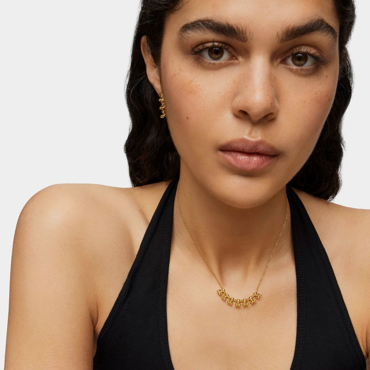 Collar corto con baño de oro 18 kt sobre plata y detalle Bold Bear de Tous