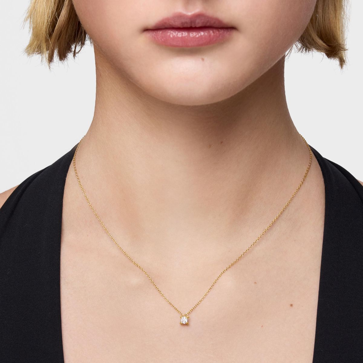 Collar corto con baño de oro 18 kt sobre plata y diamante creado en laboratorio Color Pills de Tous