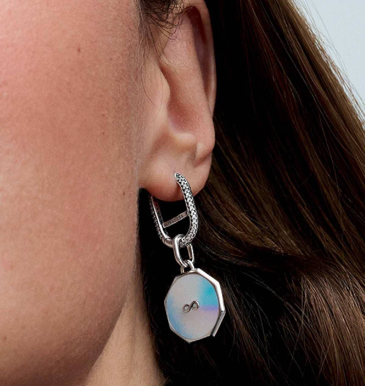 Pendiente Eslabón de Pavé de Pandora