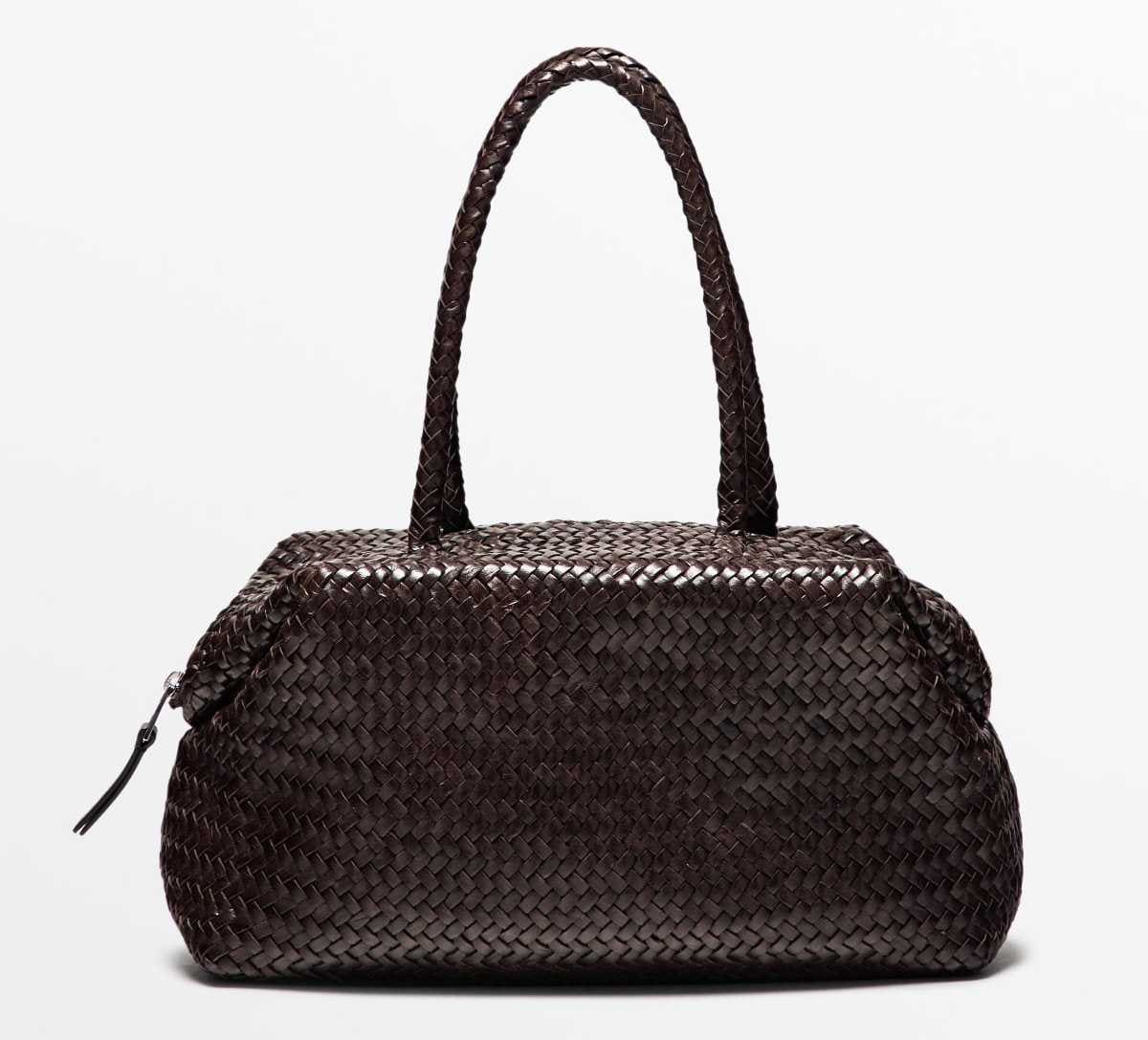 Bolso satchel trenzado piel napa de Massimo Dutti