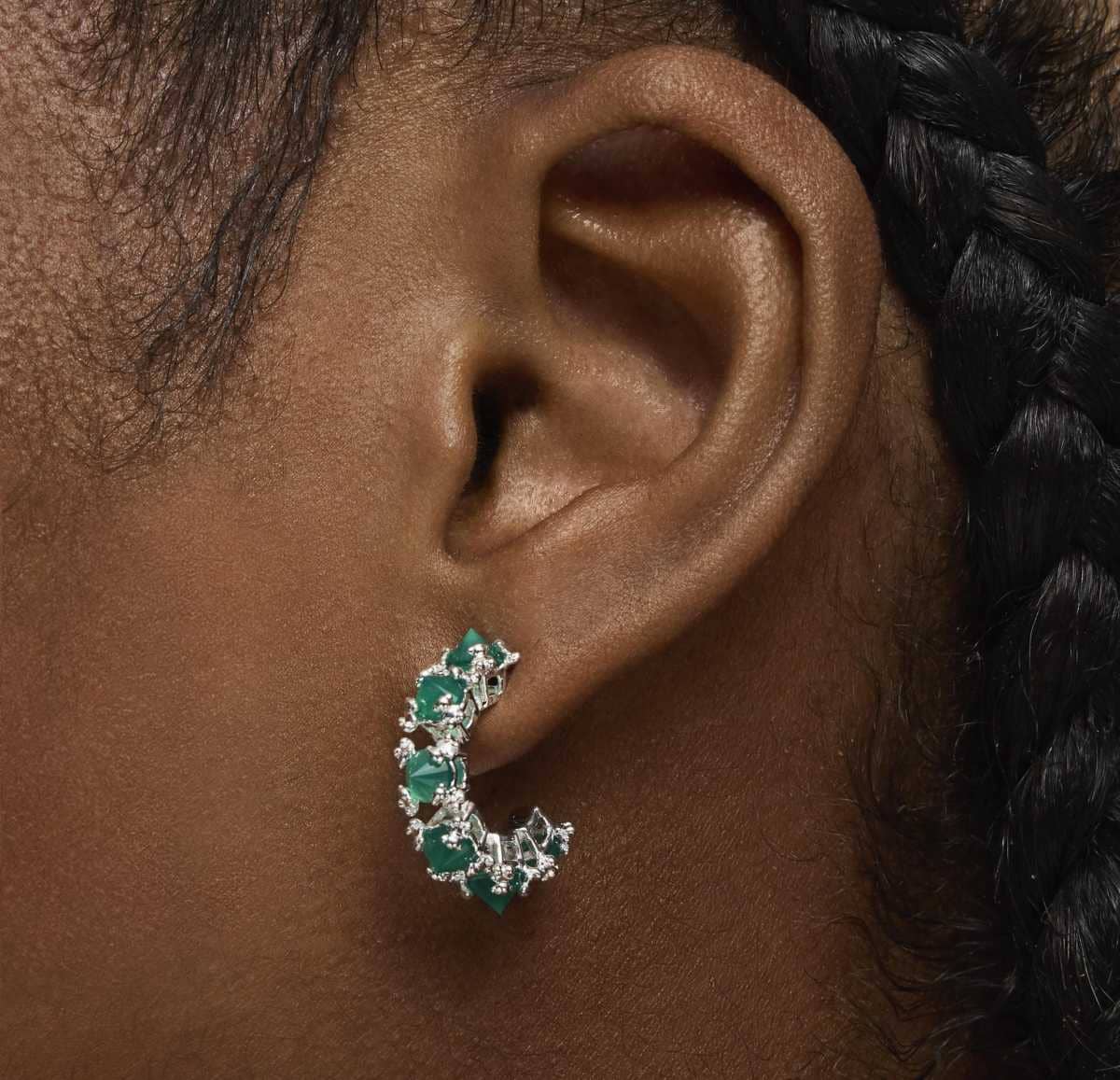 Pendientes aro grandes de plata y calcedonia Color Pills de TOUS