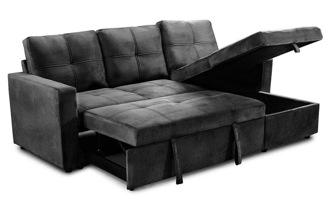 Sofá cama Chaise Longue Pau 215cm Negro en Leroy Merlin