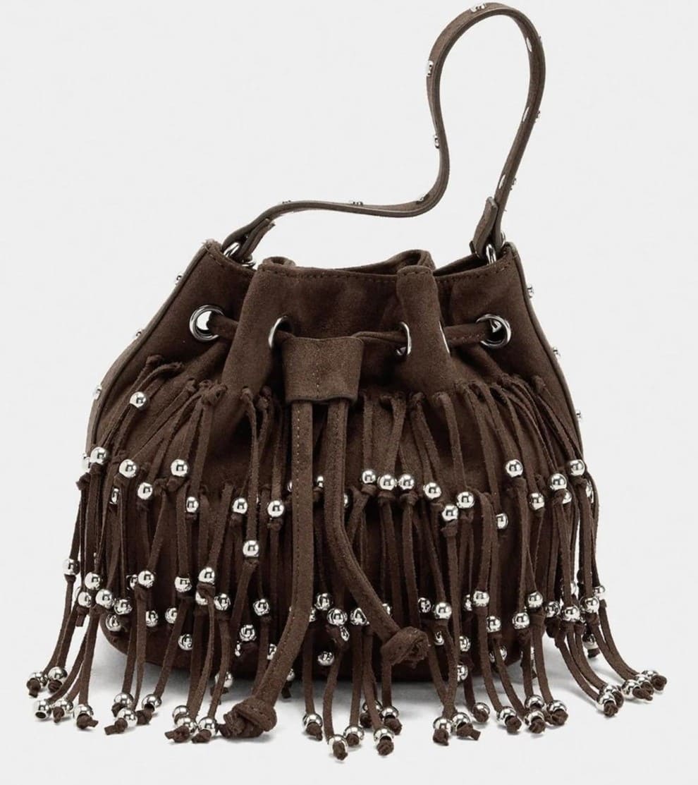 Bolso de fiesta con flecos y cuentas