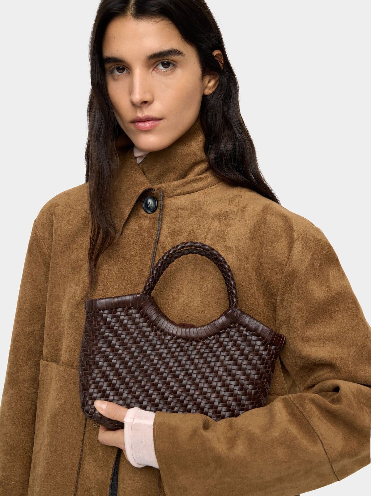 Bolso tote de piel trenzada