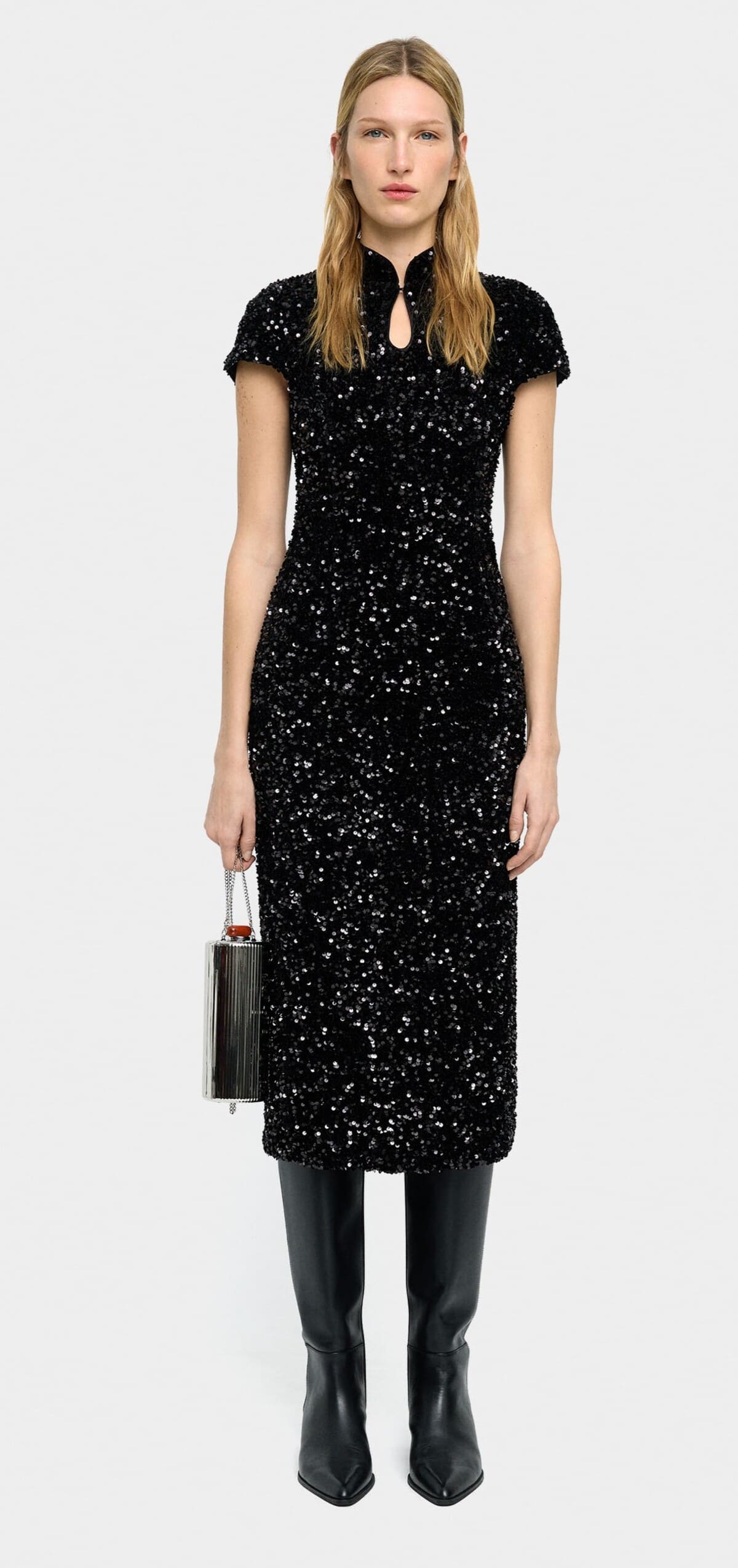 Vestido midi de lentejuelas