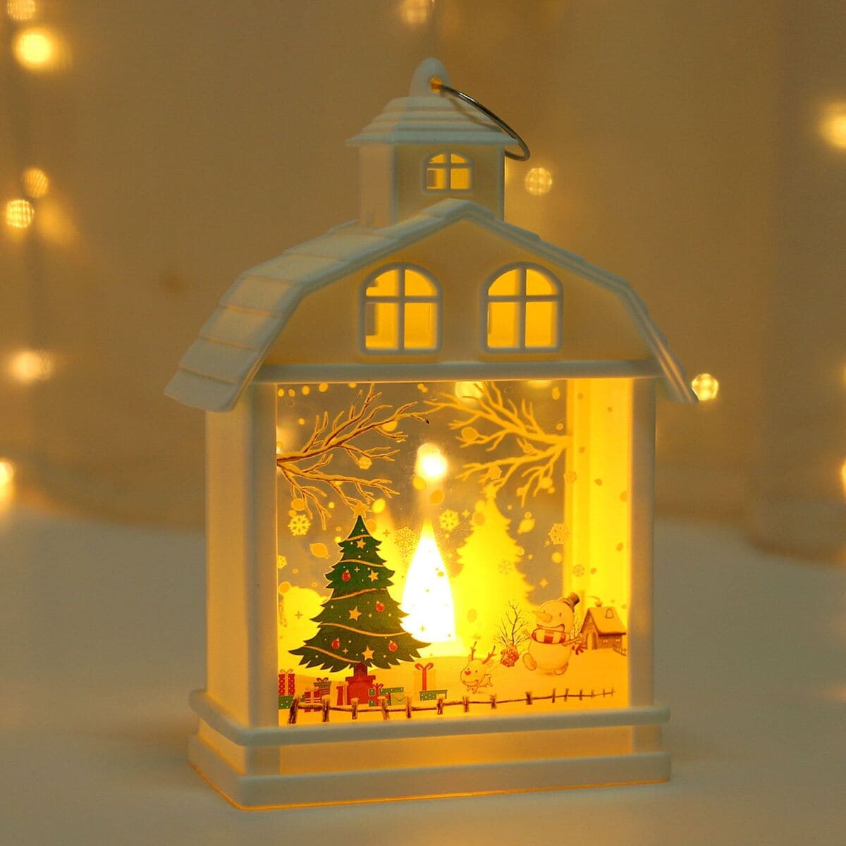 Farol vintage para decoración de árbol de Navidad
