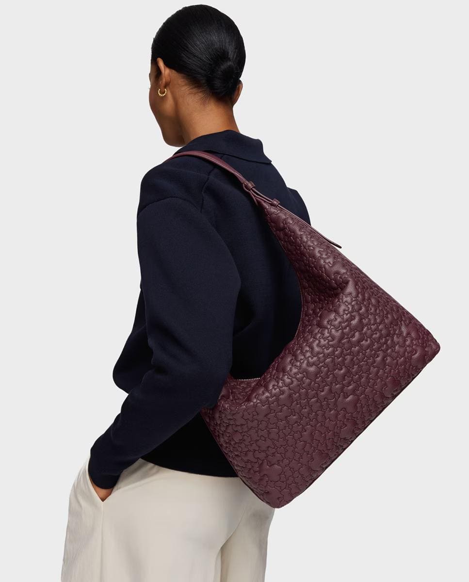 Bolso grande con cierre de cremallera y asa larga