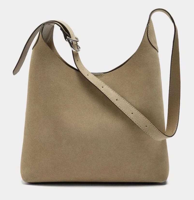 Bolso de hombro de piel con cierre imantado en liso