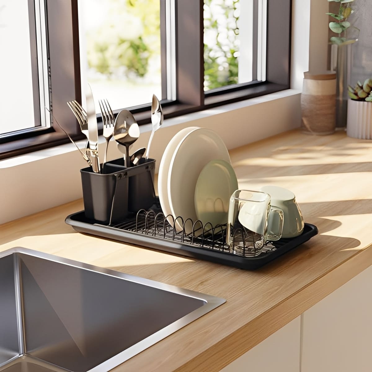 Escurreplatos con bandeja, Delinia